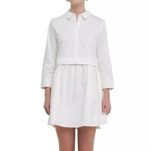 NWT White Shirt Mini Dress with Collar